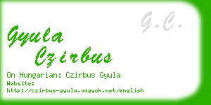 gyula czirbus business card